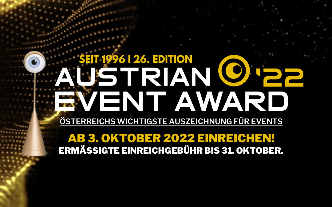 26. Ausgabe: Austrian Event Award startet die Edition 2022